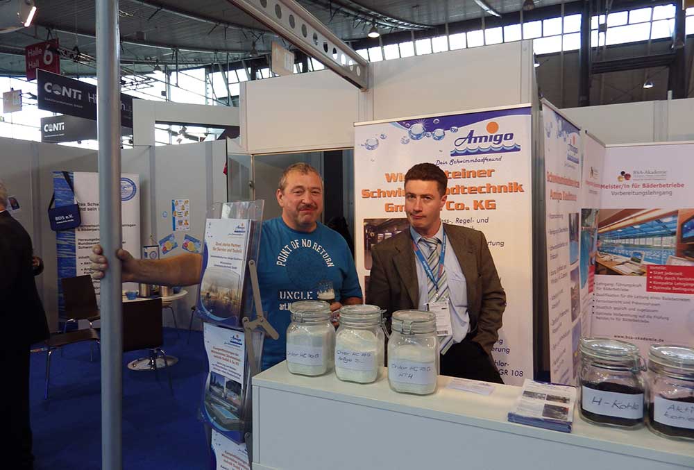 Messestand Interbad  - Amigo Schwimmbadservice - Waltershausen/Thüringen